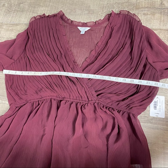 Belle Sky Sheer long sleeve peplum blouse NWT - Picture 7 of 9